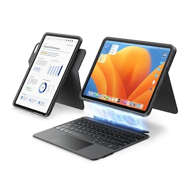 HOU iPad A16 11th10th Generation Case with Keyboard Rotatable Detachable Keyboard Case for iPad 1110 Elastic Pen Holder Full Protection Cover 7Colors Backlight MultiTouch Trackpad