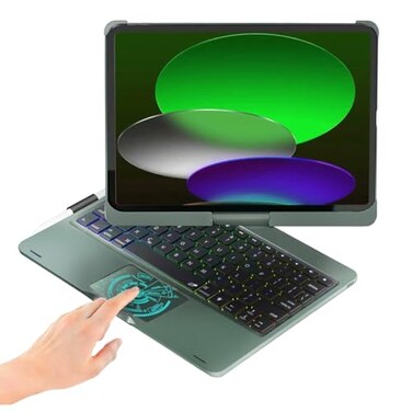 BABG for iPad 10th 11th A16 Case with KeyboardiPad Air 11M4M3M2360Swivel7 Use ModesRainbow Backlight Keyboard for iPad Pro 111st2nd3rd4th GeniPad Air 5thAir 4th Green