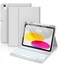 Hamile for iPad 11th 10th Generation Case with Keyboard 7 Colors Backlit Wireless Detachable Folio Keyboard Cover with Pencil Holder for iPad A16 11inch 2025 10th Gen 109 Inch 2022 Light Gray