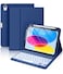 Hamile for iPad 11th 10th Generation Case with Keyboard 7 Colors Backlit Wireless Detachable Folio Keyboard Cover with Pencil Holder for iPad A16 11inch 2025 10th Gen 109 Inch 2022 Navy Blue