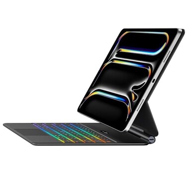Jibrealg Keyboard Case for iPad Pro 13 Inch M4 2024 M5 2025 UltraSlim Magic Keyboard with MultiTouch Trackpad 7 Colors Backlight Smart Keyboard for iPad Pro 13 Inch Black