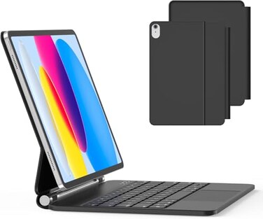 MBODMI Keyboard Case for iPad 11th A162025 10th Generation 2022 Magnetic Case for iPad 109 inch 10th 11 inch 11th Gen Magic Keyboard Backlits Floating Cantilever Stand Black