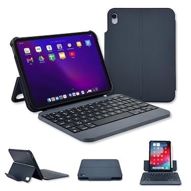 Macally Keyboard Case for iPad mini 7 A17 Pro 2024 and 6 2021 83inch Lightweight iPad mini Keyboard with Magnetic Cover with LandscapePortrait Viewing Full Size Keys iPadOS Shortcuts