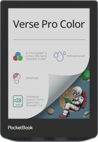 PocketBook Verse Pro Color Super Thin and Compact 6 eReader Color Screen E Ink Kaleido 3 EyeSafe and GlareFree TexttoSpeech Bluetooth Audiobooks SMARTlight IPX8 Waterproof