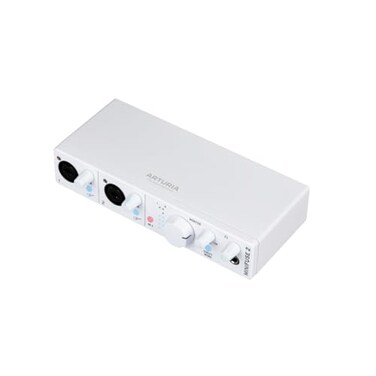 Arturia MiniFuse 2 Compact USB Audio MIDI Interface with Creative Software for Recording Production Podcasting Guitar White