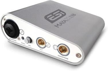 ESI MAYA22 Professional USB Audio Interface for PC and Mac with XLR RCA and DI Inputs Podcasting and Streaming Perfect for Guitarists and Vocalists Music Production Software Included
