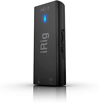 IK Multimedia iRig HD 2 guitar audio interface for iPhone iPad Mac iOS and PC with USBC Lightning and USB cables and 24bit 96 kHz music recording