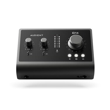 Audient Audio Interface iD14 MKII 2 ClassA Microphone Preamps High Performance USB Audio Interface USBC Connector Monitor Mix and Monitor Panning Function 2 Headphone Outputs Black