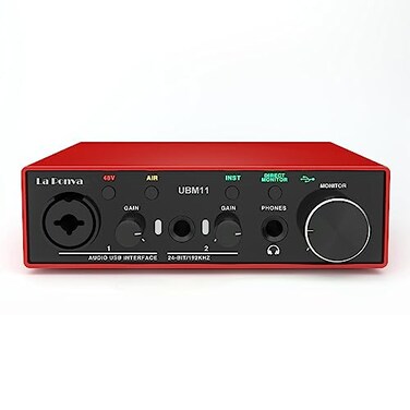 La Ponva 2023 USB Audio Interface for Pc and Mac 24Bit192kHz HighFidelity for Professional Recording Podcasting Streaming with XLR48V Phantom Power for MIC Ultralow Latency for Studio