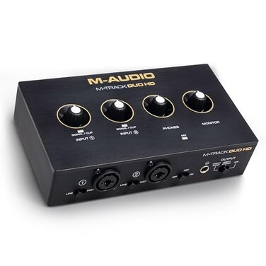 M-AUDIO MAUDIO MTrack Duo HD Audio Interface 24bit 192kHz for Recording Streaming Podcasting with USBC 2 XLR TRS Inputs 2 TRS Outputs Software Suite