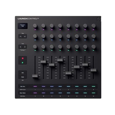 Novation Launch Control XL 3 USB Powered MIDI Control Surface and Mixer for DAW and Hardware Integration with 8 Faders 24 Endless Encoders 5Pin MIDI IO and Music Software Bundle