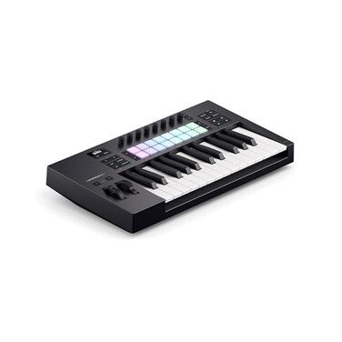 Novation Launchkey 25 MK4 Compact 25 Key USB MIDI Keyboard Controller with DAW Integration Chord Mode Scale Mode 8 Drum Pads and Arpeggiator Includes Software Bundle for Music Production