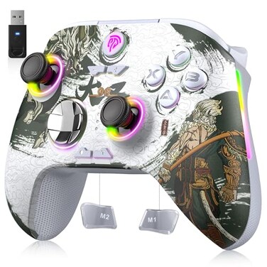 EasySMX X15 PC Controller Enhanced Wireless Bluetooth Controller with Hall JoysticksHall TriggersRGB Lighting No Stick Drift No Dead Zone Work for Windows PC Android Steam and Switch