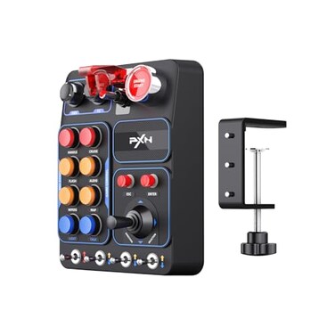 PXN Multifunctional Sim Racing Button Box for Windows PC CB1 USB PC Racing Simulator Instrument Center Control Button Box with 30 Programmable Buttons and Adjustable RGB Lighting
