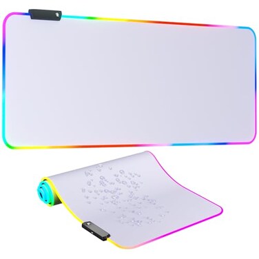 DR CATCH RGB Mousepad Led Mouse Pad Large Mouse PadLed and Big Mouse matWhite