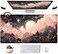 Mechanical Cattle Pink Black Clouds Desk Mat XXL Large Extended Gaming Mouse Pad Celestial Mousepad with Stitched Edges Office Desktop Decor Desk Pad Computer Mat Laptop Keyboard and Mouse Mat 315x157