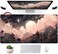 Mechanical Cattle Pink Black Clouds Desk Mat XXL Large Extended Gaming Mouse Pad Celestial Mousepad with Stitched Edges Office Desktop Decor Desk Pad Computer Mat Laptop Keyboard and Mouse Mat 315x157