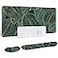 Auhoahsil Large Mouse Pad with Wrist Rests for Keyboard Mouse Thick Soft Ergonomic Memory Foam Wrist Supports Big Long Desk Mat 355 x 157 in for Office Gaming Computer Tropical Leaf