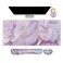 ARTSO Large Gaming Mouse Pad Keyboard Wrist Rest Pad Wrist Support Mousepad Set Stitched Edge Extended NonSlip Base Memory FoamMultifunctional Desk Mat for Office Home Purple Blue Marble