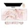 ARTSO Large Gaming Mouse Pad Keyboard Wrist Rest Pad Wrist Support Mousepad Set Stitched Edge Extended NonSlip Base Memory FoamMultifunctional Desk Mat 4pcs for Office Home Pink Marble