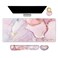 ARTSO Large Gaming Mouse Pad Keyboard Wrist Rest Pad Wrist Support Mousepad Set Stitched Edge Extended NonSlip Base Memory FoamMultifunctional Desk Mat for Office Home Purple Pink Marble