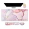 ARTSO Large Gaming Mouse Pad Keyboard Wrist Rest Pad Wrist Support Mousepad Set Stitched Edge Extended NonSlip Base Memory FoamMultifunctional Desk Mat for Office Home Purple Pink Marble