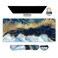 ARTSO Large Gaming Mouse Pad Keyboard Wrist Rest Pad Wrist Support Mousepad Set Stitched Edge Extended NonSlip Base Memory FoamMultifunctional Desk Mat 4pcs for Office Home Blue Marble