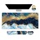 ARTSO Large Gaming Mouse Pad Keyboard Wrist Rest Pad Wrist Support Mousepad Set Stitched Edge Extended NonSlip Base Memory FoamMultifunctional Desk Mat 4pcs for Office Home Blue Marble
