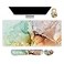 ARTSO Large Gaming Mouse Pad Keyboard Wrist Rest Pad Wrist Support Mousepad Set Stitched Edge Extended NonSlip Base Memory Foam Desk Mat for Office Home Abstract Art Marble