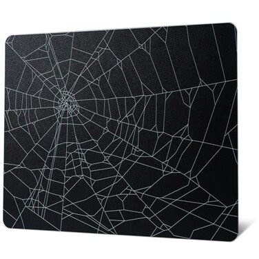 GMKWTL XVX Glass Mouse Pad for Gaming Black Spider Webs Hard Gaming Mousepad Professional Large Mouse Mat 410mm310mm Special Glass Surface with Improved Precision and Speed
