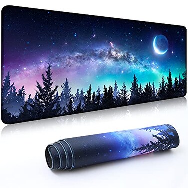 Wiabsi Desk MatLarge Mouse Pad 35156 XXL Extended Gaming Mouse Pad Mat with NonSlip Base Stitched Eges Mousepad for ComputerOfficeKeyboard and Laptop Forest Moon