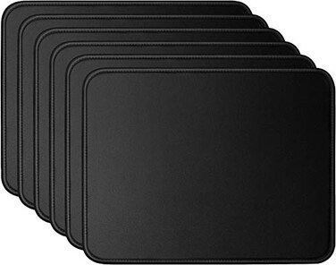 TONOS Mouse Pad Bundle Stitched Edges Premium Waterproof Gaming Mouse Mat Pad Extends Battery Life NonSlip Rubber Base Thick Black Mousepad for Laptop Computer PC 11 x 87 inch BlackPack of 6