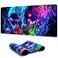 Simpkeely Horror Skull Mouse Pad Large Waterproof Blacklight Colorful Skeleton Neon Gaming NonSlip Rubber Base Mousemat Glow in The Dark Abstract Desk Mat for Office Home 315 x 118 inches