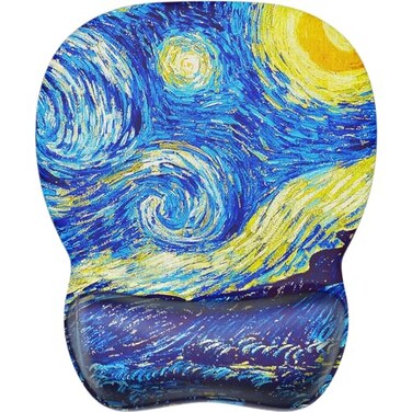 MROCO Ergonomic Mouse Pad with Gel Wrist Rest Smooth Wrist Support Surface NonSlip PU Base for Pain Relief Comfortable Mousepad for Computer Laptop Office Home 94 x 81 in Starry Night
