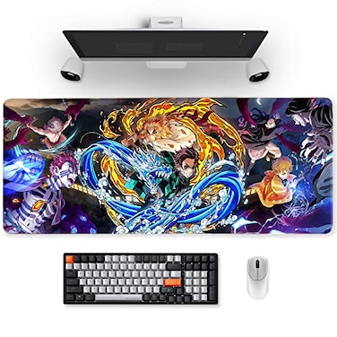MHIWU Mouse Pad Compatible with Demom S1ayer Large Gaming Anime Large Mouse Pad for Computer Non Slip Rubber Base Compatible with Kimetsu No Yaiba 118 X 315in Home Office Long Mouse Mat