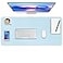 Boutilon Leather Desk Pad 30 x14NonSlip Mouse PadOffice Desk MatWaterprooft PU Leather Desk BlotterDesk Pad ProtectorDesk Writing Pad for Home Office Decor MLight Blue