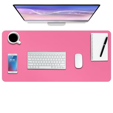 Boutilon Leather Desk Pad ProtectorNonSlip Mouse PadLaptop Desk PadOffice Mouse MatWaterproof Leather Desk BlotterDesk Writing Pad for Office and Home MRose Pink30x14