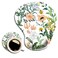 DOOKE Ergonomic Mouse Pad with Wrist Support Cute Mouse Pads with NonSlip PU Base for Home Office Working Studying Easy Typing Pain Relief Beautiful Floral