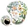 DOOKE Ergonomic Mouse Pad with Wrist Support Cute Mouse Pads with NonSlip PU Base for Home Office Working Studying Easy Typing Pain Relief Beautiful Floral