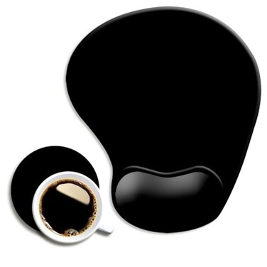 DOOKE Ergonomic Mouse Pad with Wrist Support andMouse Pads with NonSlip PU Base for Home Office Working Studying Easy Typing Pain Relief Black