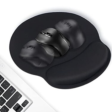 TONOS Ergonomic Mouse Pad Comfortable Mousepad with Memory Foam Wrist Rest Support Black Mouse Pad with Smooth Surface NonSlip Rubber Base for Computer Laptop Office and Home