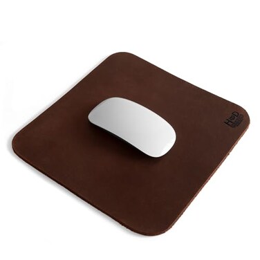HideDrink Hide Drink Genuine Leather Mouse Pad Anti Slip Leather Mousepad for Gaming for Apple Magic Mouse PC Ergonomic Non Slip Base Brown Black Large Mat Pads for Desk Computer Mousepads for Men