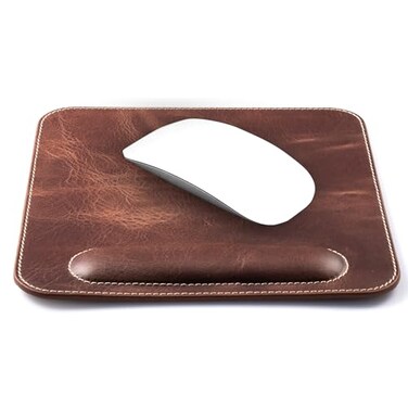 Londo Top Grain Leather Mouse Pad with Wrist Rest Ergonomic Support NonSlip Base Smooth Surface