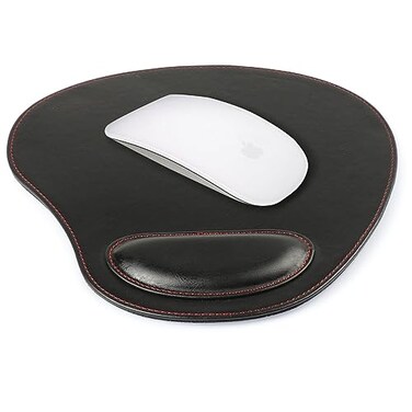 Londo PU Leather Oval Shape NonSlip Mousepad with Wrist Rest Support Waterproof Surface Comfort Memory Foam Light Ergonomic Design Mouse Pad for Laptop Desktop