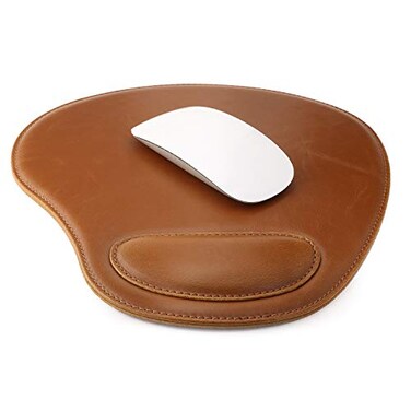 Londo PU Leather Oval Shape NonSlip Mousepad with Wrist Rest Support Waterproof Surface Comfort Memory Foam Light Ergonomic Design Mouse Pad for Laptop Desktop