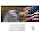 SSOIU Bald Eagle on American Flag Mouse Pad 355 X 157 Inch XXL Full Desk Mousepad Extended Large NonSlip Rubber Base Waterproof Big Keyboard Mat with Stitched Edges for Gaming and Office