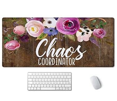 SSOIU Large Mouse Pad Full Desk XXL Extended Gaming Mouse Pad 355 X 157 Waterproof Desk Mat Stitched Edges NonSlip Laptop Computer Mousepad for Office and Home Chaos Coordinator Funny Quote