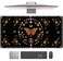 TENG DA QING Moth Desk Pad Mushroom Phase Moon Phase Desk Mat Boho Flowers and Leaves Computer Big Mouse Pad Washable Cloth NonSlip Rubber Base Keyboard Pad Mouse Mat for Office with Stitched Eges 315
