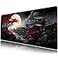 Mechanical Cattle Riverside Full Moon Desk Mat Japanese Desk Pad Black Red Large Mouse Pad Gaming Mousepad Extended XXL Keyboard Pad 315 x 118 in Laptop Computer Mouse Keyboard Mat for Office Decor