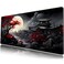Mechanical Cattle Riverside Full Moon Desk Mat Japanese Desk Pad Black Red Large Mouse Pad Gaming Mousepad Extended XXL Keyboard Pad 315 x 118 in Laptop Computer Mouse Keyboard Mat for Office Decor
